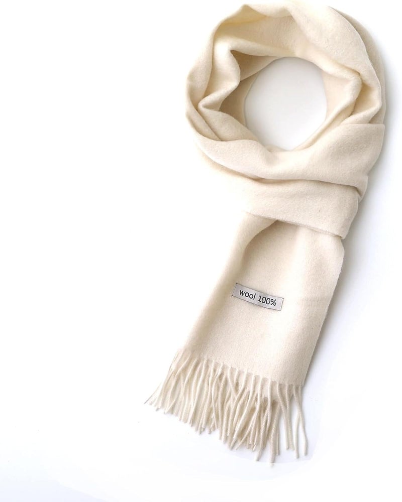 linişte 100% Wool Scarf - Men and Women Winter Warm Soft Luxurious Solid Colors Gift Box - Image 1